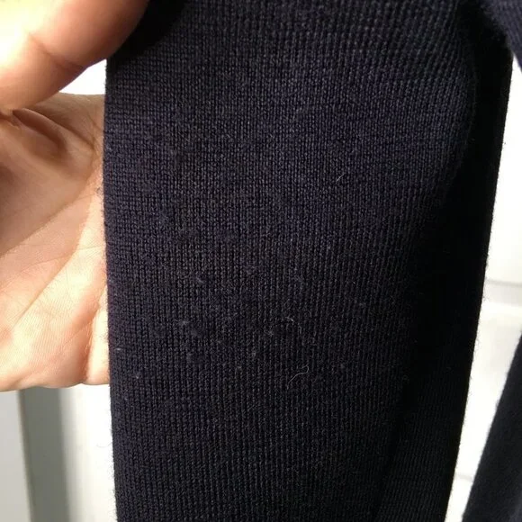 Saint James Women's V Neck Blue Black Long Sleeve Knit Shirt Size Medium - Picture 13 of 15